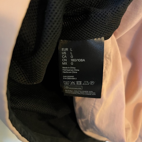 Divided H&M Mens Large‎ Black & Pink Half Zip Adult Casual Windbreaker Hooded - Picture 5 of 8